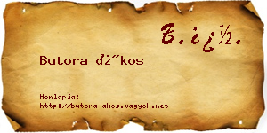 Butora Ákos névjegykártya